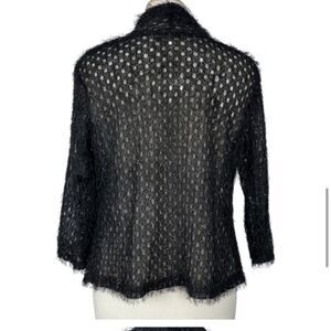 Badgley Mischka Black Cardigan Size L sheer matching dress /sep